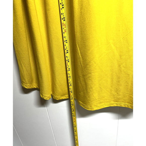 LOGO by Lori Goldstein Maxi Dress Size 1XP Stretch Pockets Sleeveless Yellow New - Picture 5 of 9